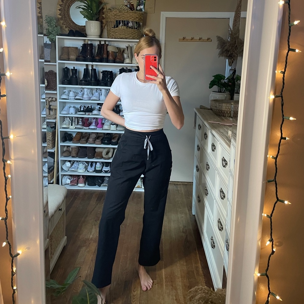 Figs Black Straight Leg Pants